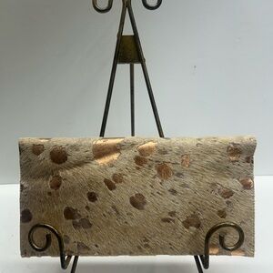 Mersea Co Cowhide Clutch with Metallic Accents